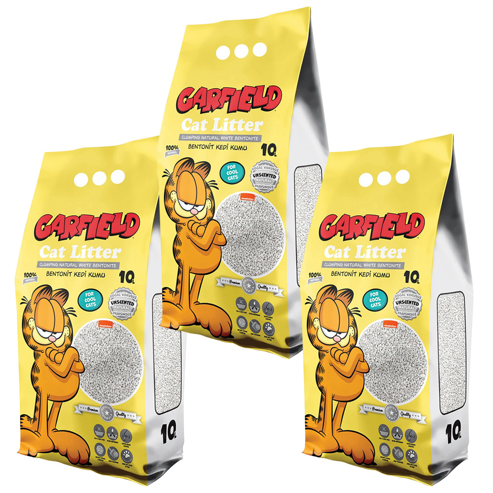 Garfield Żwirek Bentonitowy dla Kota Naturalny 3x10L